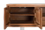 GINER Y COLOMER Meuble TV en bois d'acacia naturel et métal argenté